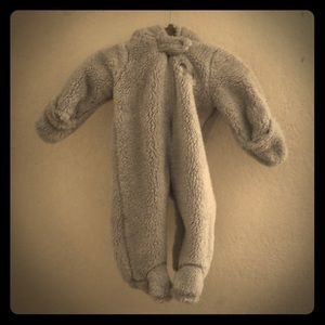 Fuzzy gray onesie